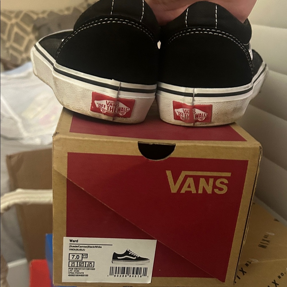 Vans Kids Black and White Sneakers - Picture 4 of 5